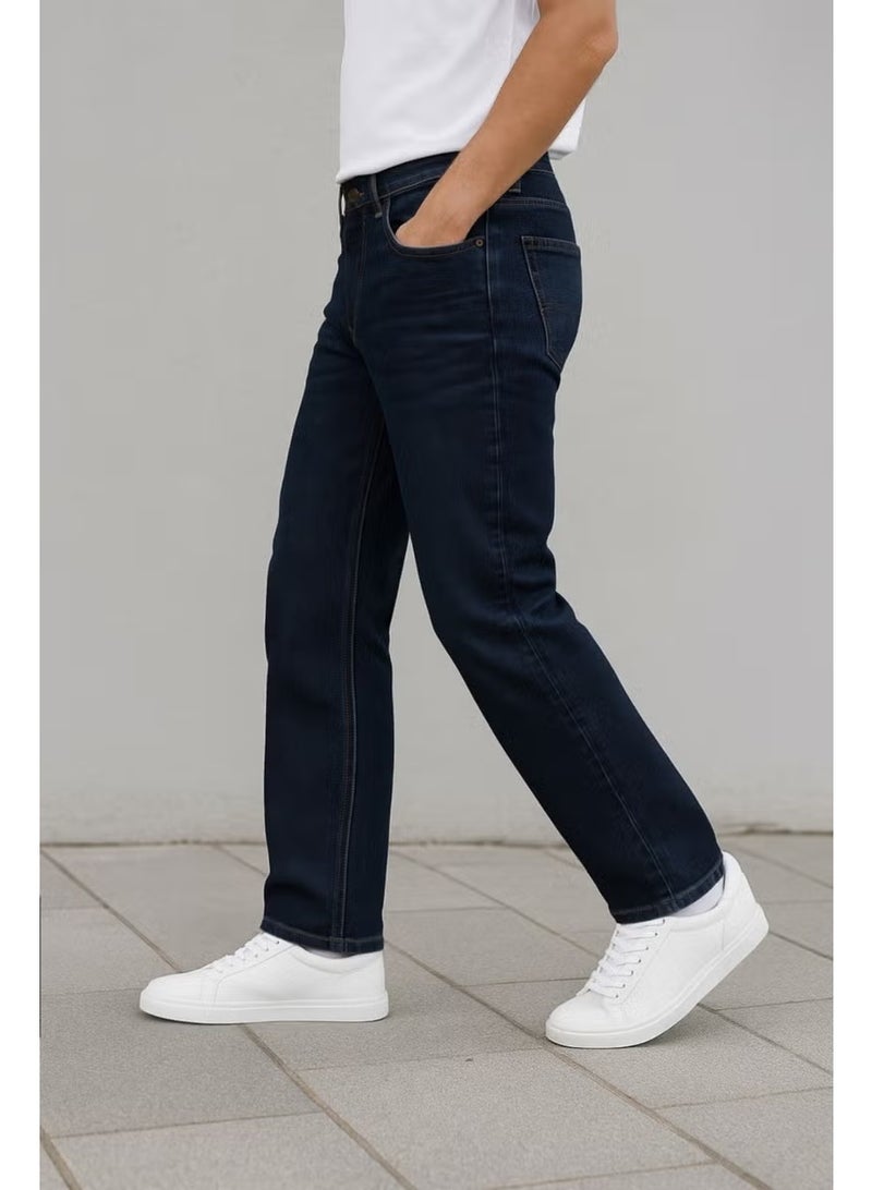 Cedy Denim Men's High Waist Wide Cut Piggy Leg Jeans Regular Fit Jean C336 - Image 1